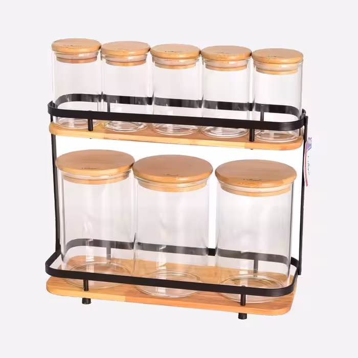 ست جا ادویه 8 پارچه یونیک به همراه استند مدل UN-2994