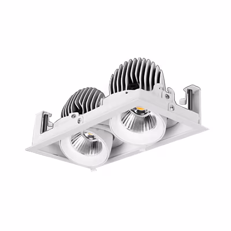 چراغ سقفی توکار گریل دوتایی بدنه سفید 30 وات ای دی سی EDC / مهتابی