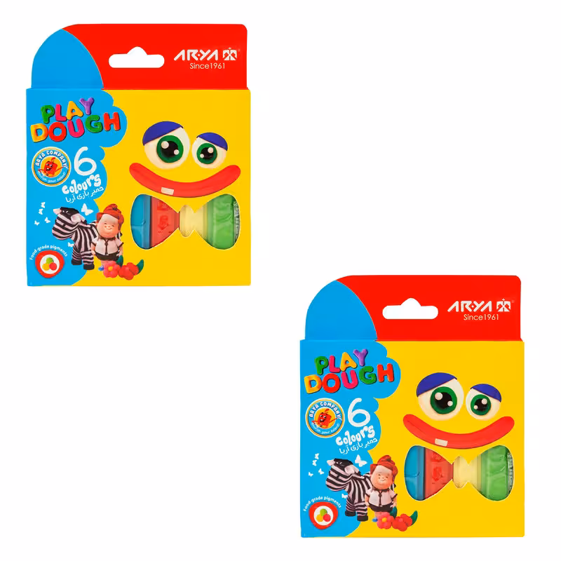 خمیر بازی آریا مدل double 6 color کد 007 بسته 2 عددی
