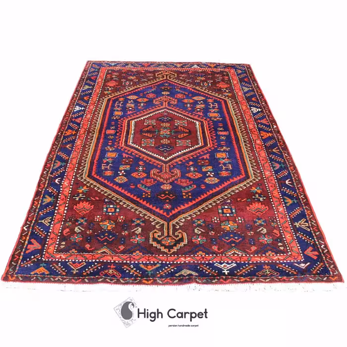 فرش دستبافت زنجان 4 متری زمینه بنفش کد 0824