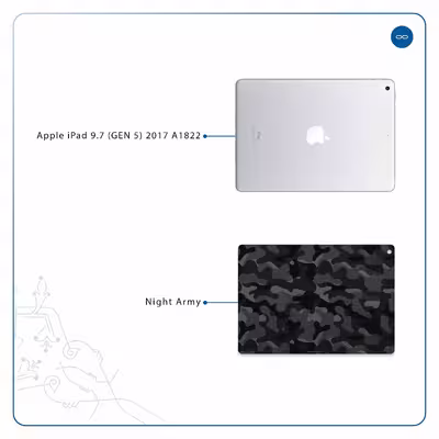 برچسب پوششی ماهوت مدل Night-Army مناسب برای تبلت اپل iPad 9.7 (GEN 5) 2017 A1822