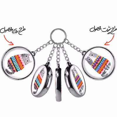 جاکلیدی خندالو طرح گربه مدل دوطرفه کد 52145215