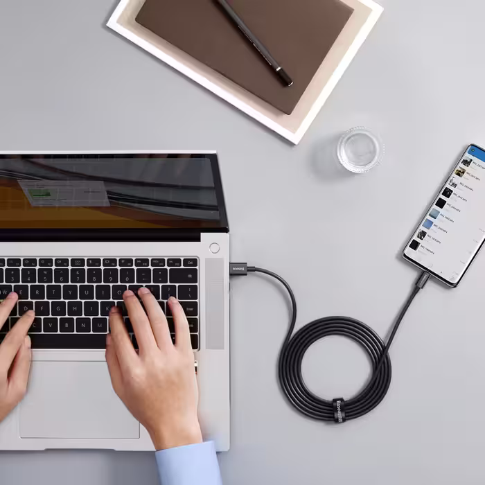 کابل تبدیل USB به USB-C باسئوس مدل SUPERVOOC 65W طول 2 متر
