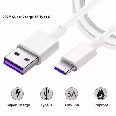کابل تبدیل USB به USB-C مدل 5A طول 0.9 متر
