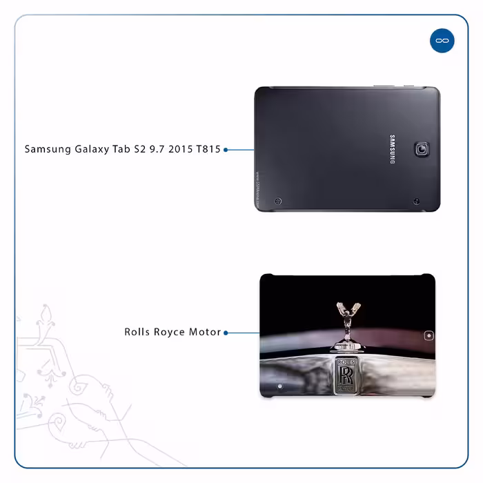 برچسب پوششی ماهوت مدل Rolls-Royce Motor مناسب برای تبلت سامسونگ Galaxy Tab S2 9.7 2015 T815