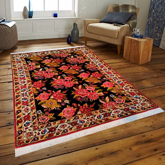 فرش دستبافت سه متری طرح گل رز کد AA411