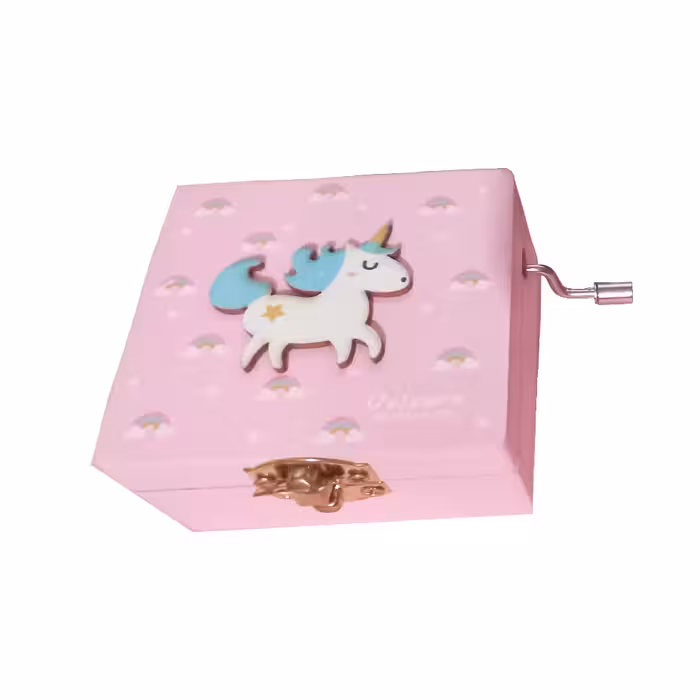 جعبه موزیکال مدل هندلی طرح یونیکورن کد 01