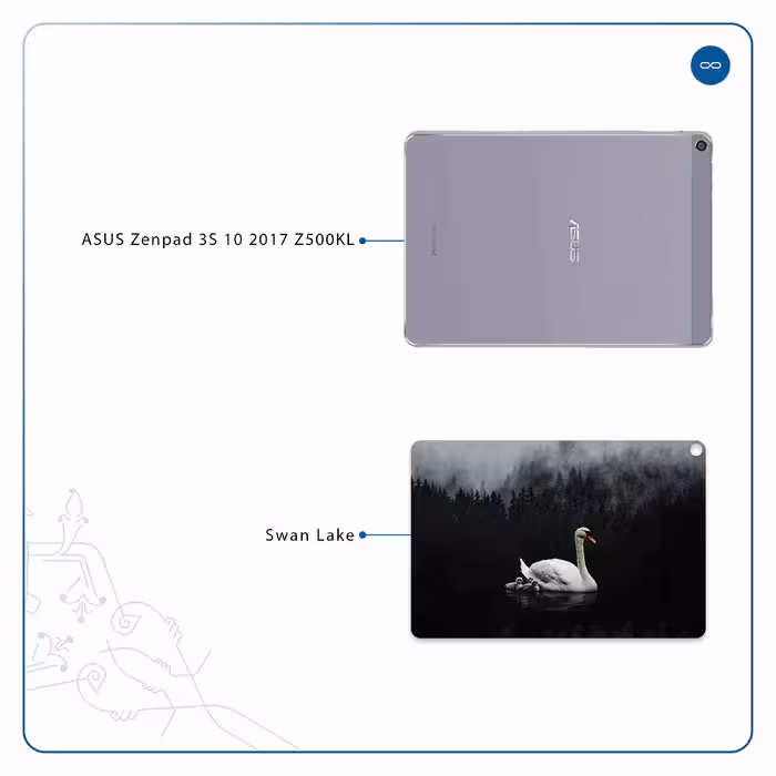 برچسب پوششی ماهوت مدل Swan Lake مناسب برای تبلت ایسوس Zenpad 3S 10 2017 Z500KL