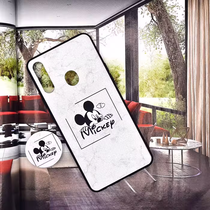 کاور لاین کینگ مدل Mickey2 مناسب برای گوشی موبایل سامسونگ Galaxy A10s به همراه پایه نگهدارنده