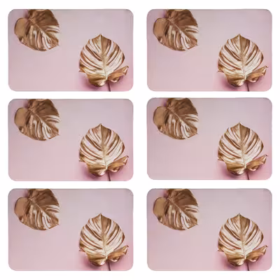 زیربشقابی طرح برگ کد 8153 بسته 6 عددی