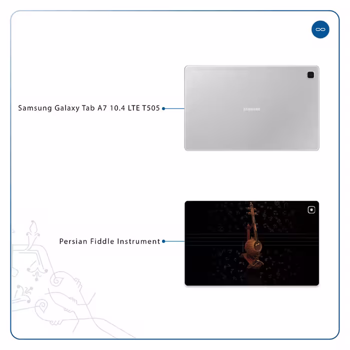برچسب پوششی ماهوت مدل Persian Fiddle Instrument مناسب برای تبلت سامسونگ Galaxy Tab A7 10.4 LTE 2020 T505