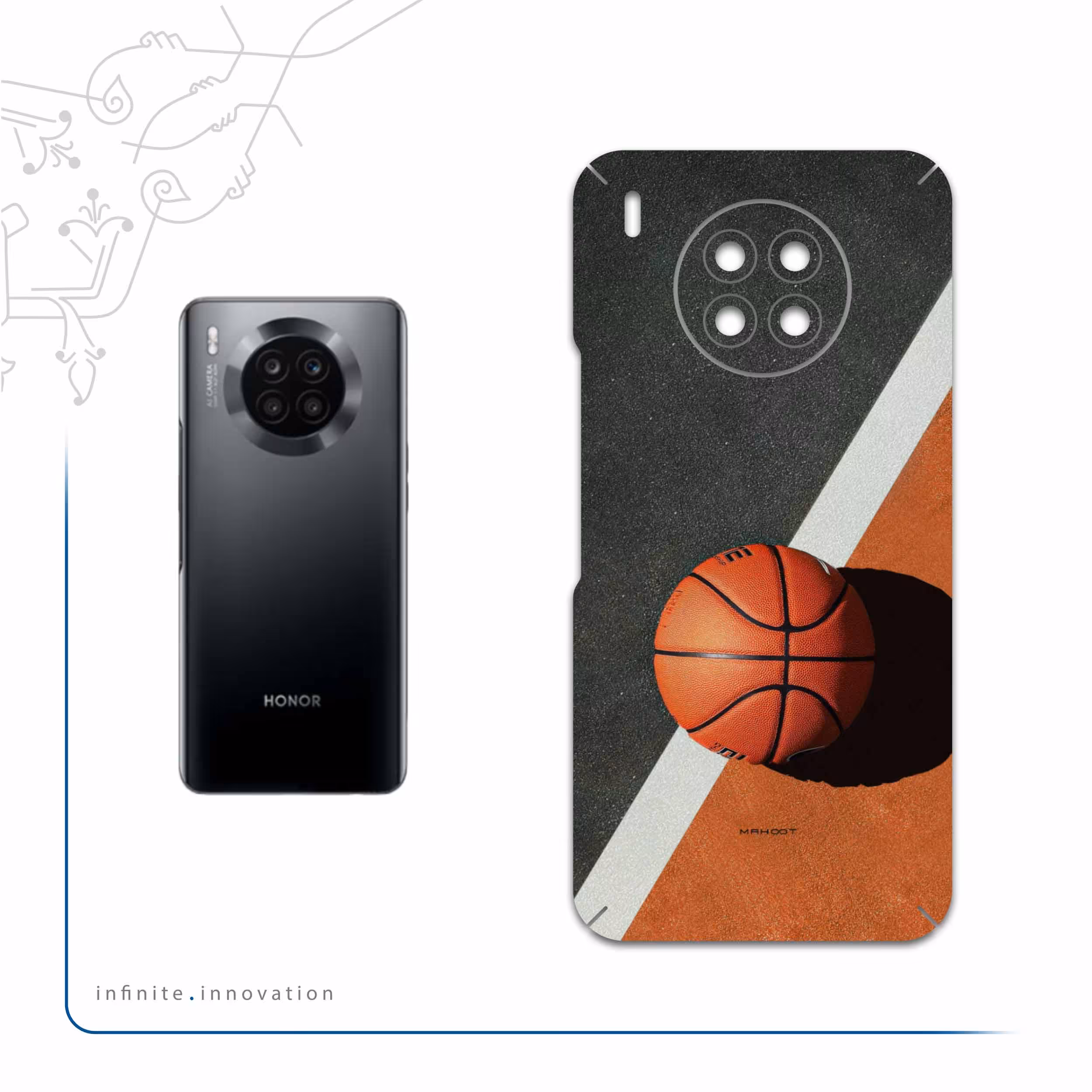 برچسب پوششی ماهوت مدل Basketball مناسب برای گوشی موبایل آنر 50 Lite