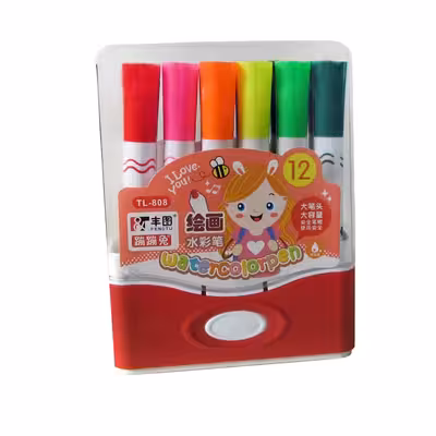 ماژیک رنگ آمیزی مدل  Water color pen  کد TL-808 بسته 12 عددی