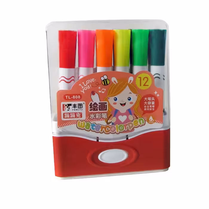ماژیک رنگ آمیزی مدل  Water color pen  کد TL-808 بسته 12 عددی