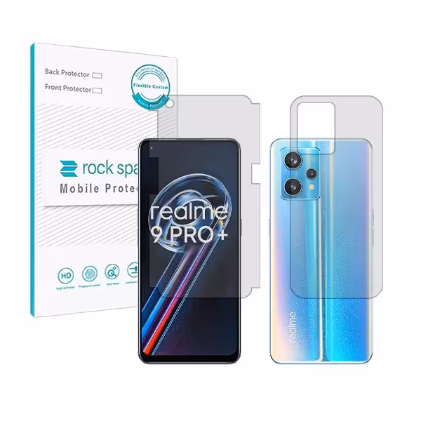 گلس صفحه نمایش و پشت گوشی ریلمی Realme 9 Pro Plus مدل نانو هیدروژل شفاف برند راک اسپیس کد MS