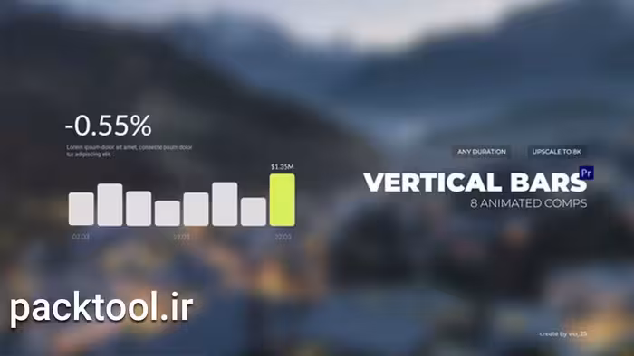 دانلود پروژه پریمیر اینفوگرافیک چات و نمودار عمودی Infographics Vertical Bars - پک تول