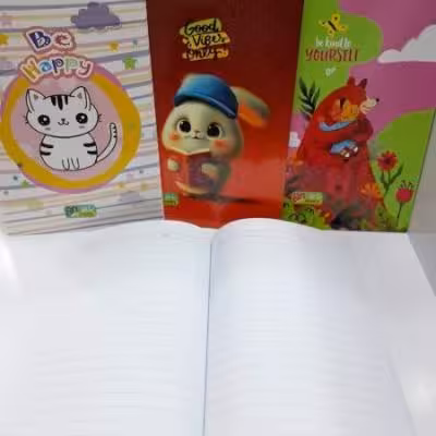 دفتر 80 برگ ته چسب خطی فانتزی
