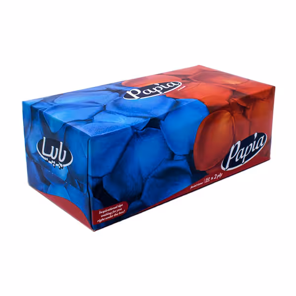 دستمال کاغذی پاپیا 150 برگ 2 لایه طرح گل برگ
