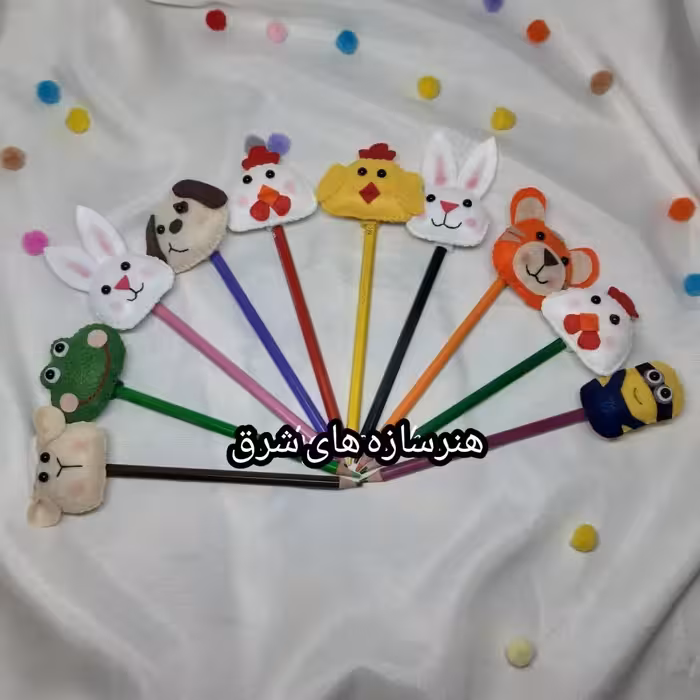 سرمدادی های نمدی حیوانات با طرحهای مختلف در بسته بندی 5 عددی