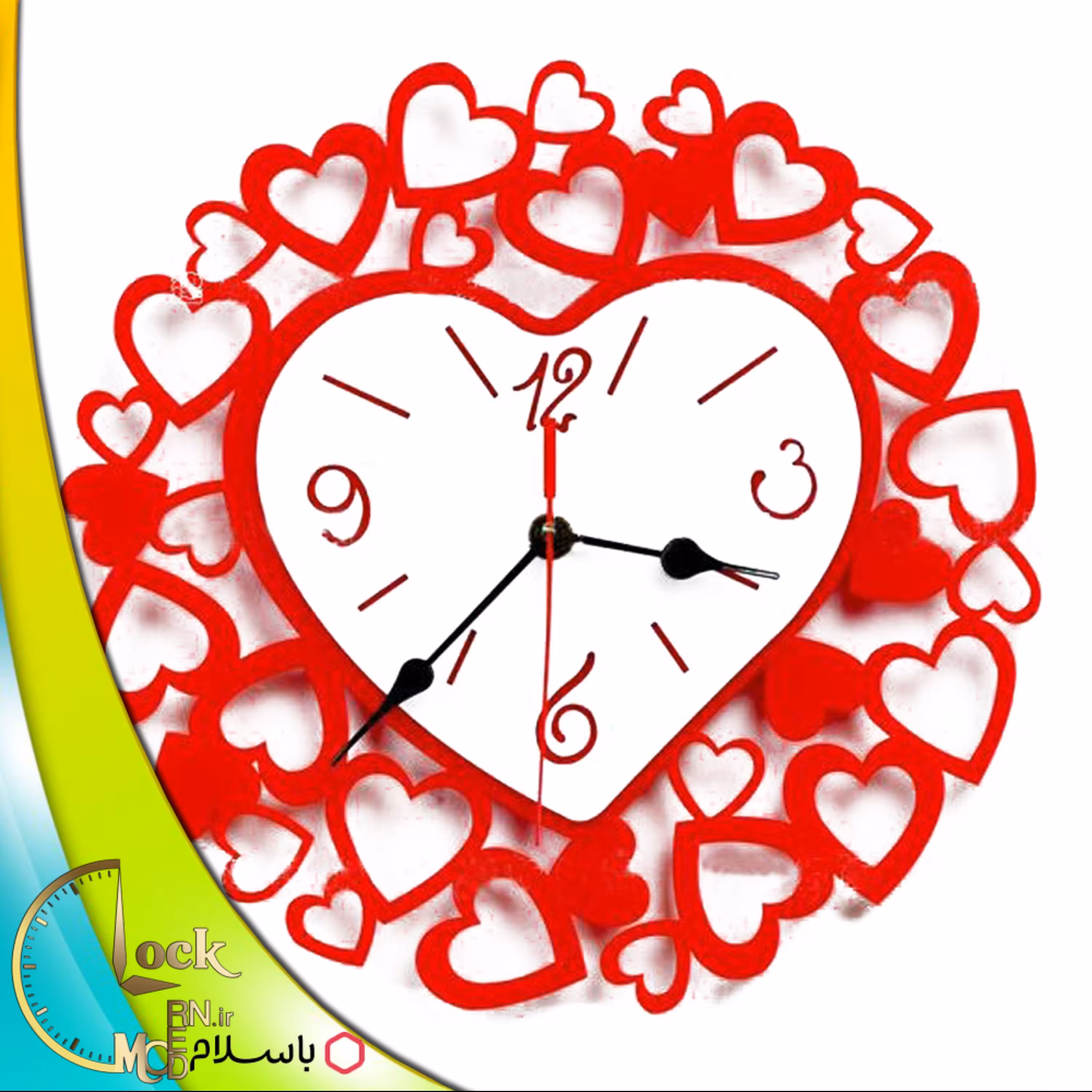 ساعت دیواری طرح قلبی کد 365