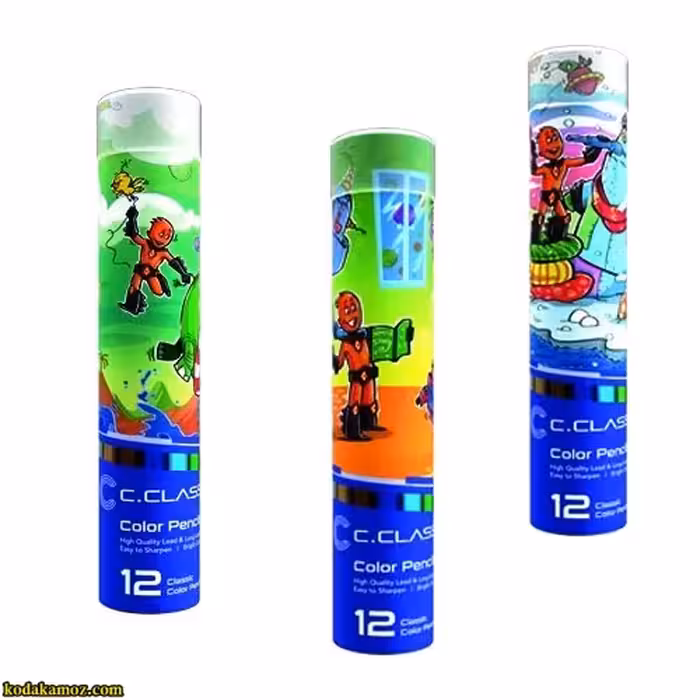 مداد رنگی 12 رنگ لوله ای سی کلاس