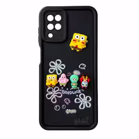 قاب Solid عروسکی طرح خانواده باب اسفنجی مناسب برای Samsung A22-4G-مشکی