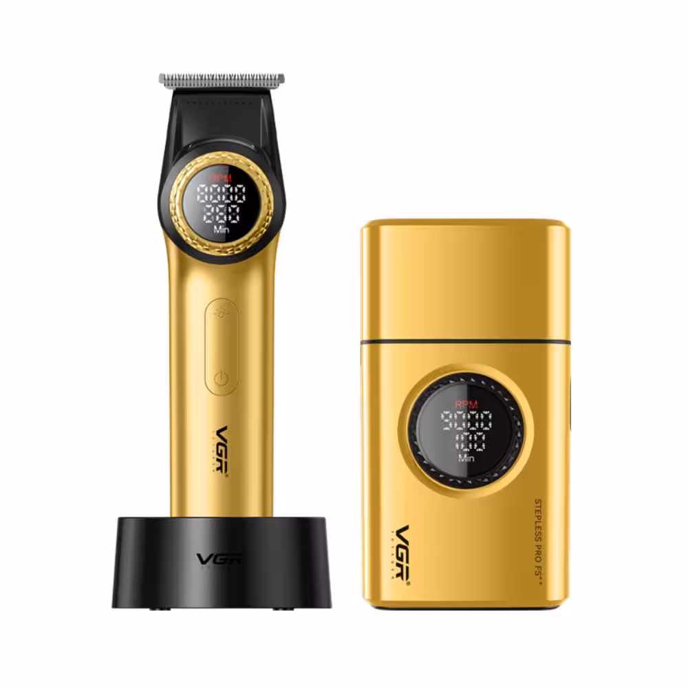 ست ماشین اصلاح وی جی آر مدل V-977 و V-377 با تیغه سرامیک