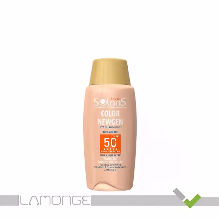 لوسیون ضد آفتاب SPF50 رنگی آردن سولاریس مدل Color Newgen مناسب انواع پوست حجم 75 میلی لیتر