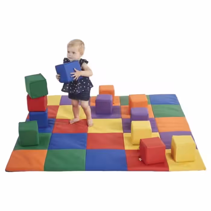 سازه فومی 14 تکه مدل فرش و مکعب های رنگی