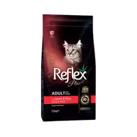 غذای خشک گربه بالغ طعم بره و برنج برند Reflex رفلکس 15 کیلویی