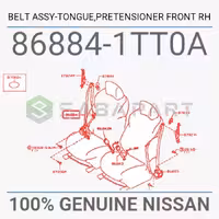 کمربند نیسان جوک منطقه آزاد – جلو سمت راست – محصول اصلی