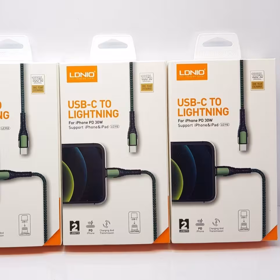 کابل  اورجینال  LDNIO  برای آیفون 12  و 13 کنفی 2 متری فست دیتا مدل LC112