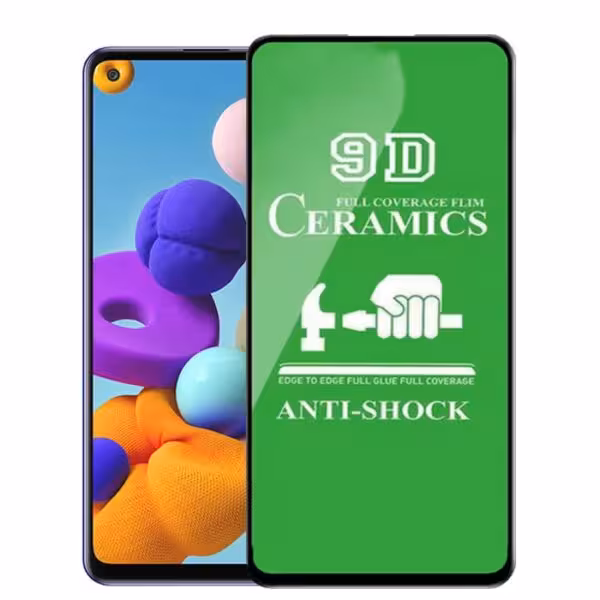 گلس محافظ صفحه نمایش سرامیکی براق 9D سامسونگ A21s