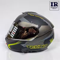 کلاه کاسکت بلوتوث دار فک متحرک تکنو Tekno - خاکستری فسفری   BT12