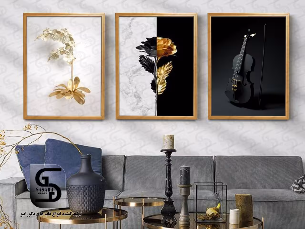 تابلو دکوراتیو سه تکه 60*40 درجه1