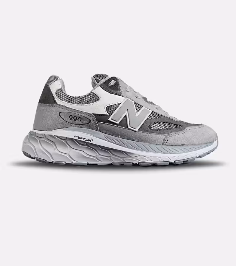 کفش کتانی مردانه طوسی خاکستری NEW BALANCE 990 مدل 8059