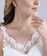 💍نیم ست جواهری پرطرفدار زیبا و خاص برگ با طراحی ژورنالی جواهرات - انگشتر ، گردنبند و گوشواره  ؛ نقره عیار 925 (N_4146)