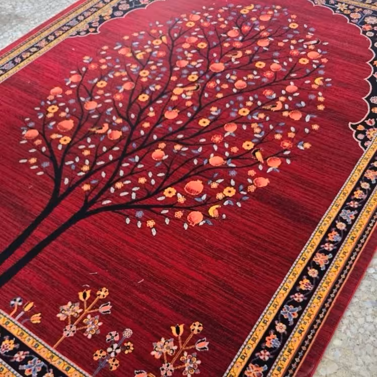 فرش ماشینی 6متری جدید کاشان 700شانه نقشه انارلاکی بافت زیبا