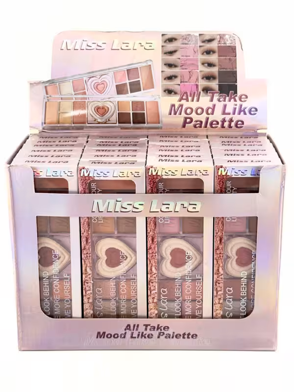 پالت سایه دوازده رنگ قلبی میس لارا