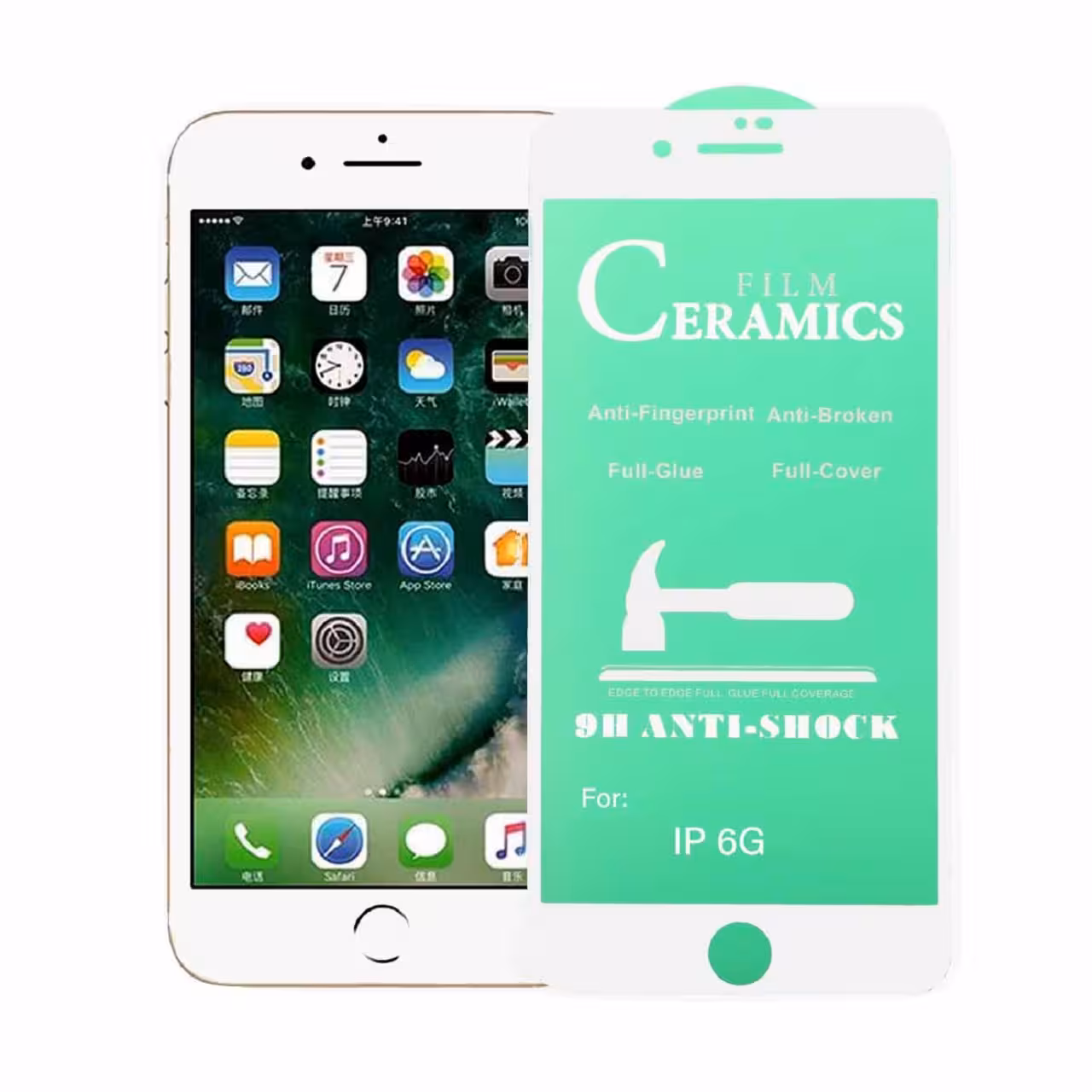 محافظ صفحه نمایش شیشه ای سرامیکی سفید iphone 6plus