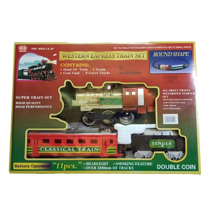 اسباب بازی قطار الکتریکی ریلی مدل کلاسیک با جعبه ایی نوستالژی