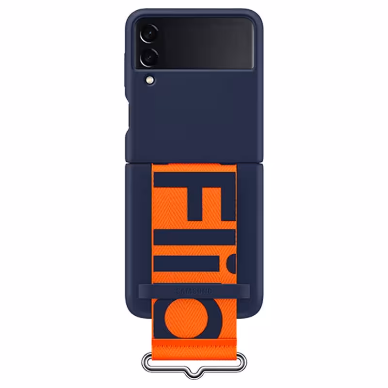 کاور سامسونگ مدل Silicone Cover With Strap مناسب برای گوشی موبایل سامسونگ Galaxy Z FLIP3 5G به همراه بند نگهدارنده