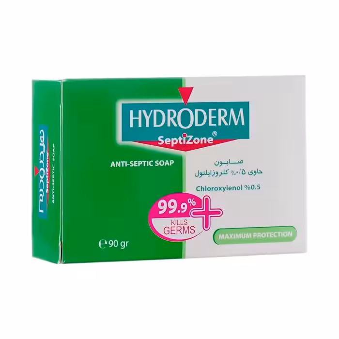 صابون ضدعفونی کننده هیدرودرم حاوی کلروزایلنول نیم درصد
