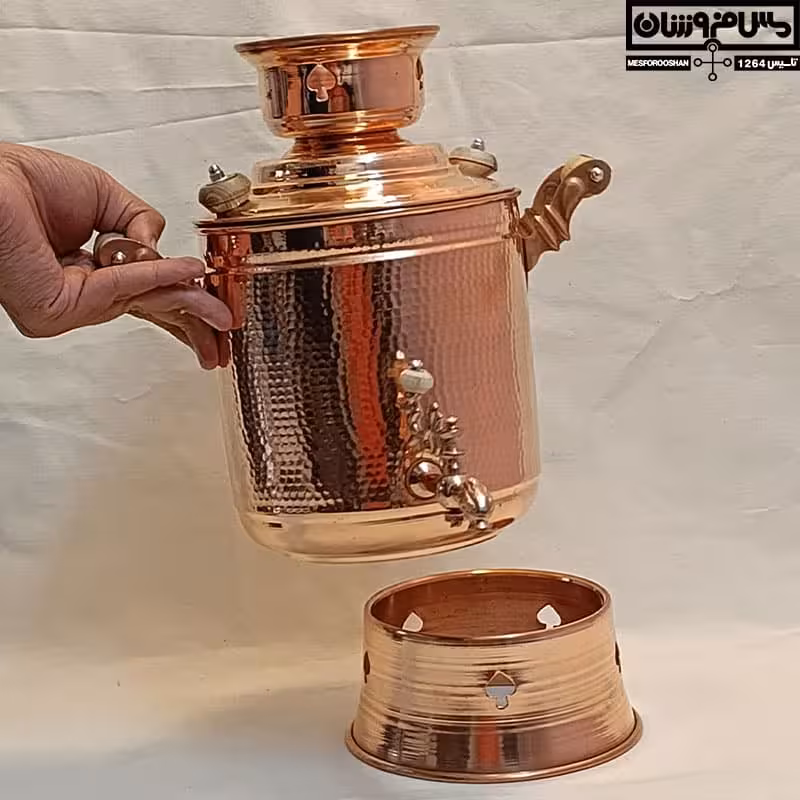 کتری مسی 3 لیتر شیردار روگازی چکشی زنجان مدل آناهیتا