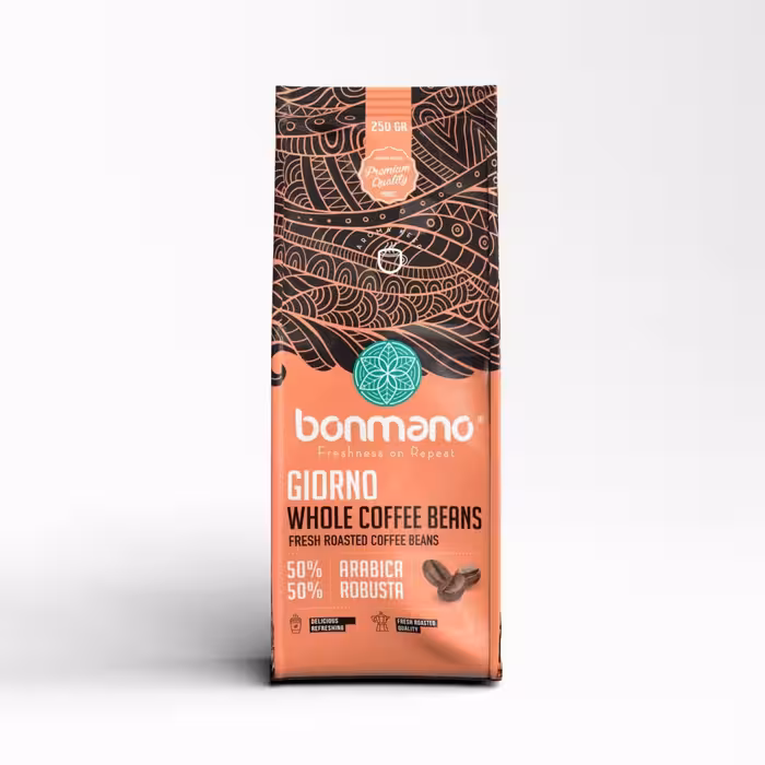 دانه قهوه اسپرسو جیورنو  بن مانو 50 درصد عربیکا و 50 درصد ربوستا (پس کرایه)