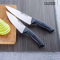 ست چاقوی آشپزخانه دو عددی Pirge مدل Ecco Chef | شامل چاقوهای 16 و 19 سانتی‌متری | تیغه‌ فولادی ضدزنگ با دوام بالا | طراحی ارگونومیک برای کنترل بهتر | مناسب برای برش حرفه‌ای انواع مواد غذایی | لبه‌ تیز برای برندگی دقیق | قابل شست‌ و شو دستی | انتخابی مناسب برای زوج‌ها و آشپزهای خانگی