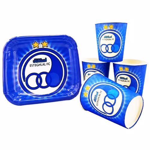 بشقاب و لیوان تم تولد استقلال