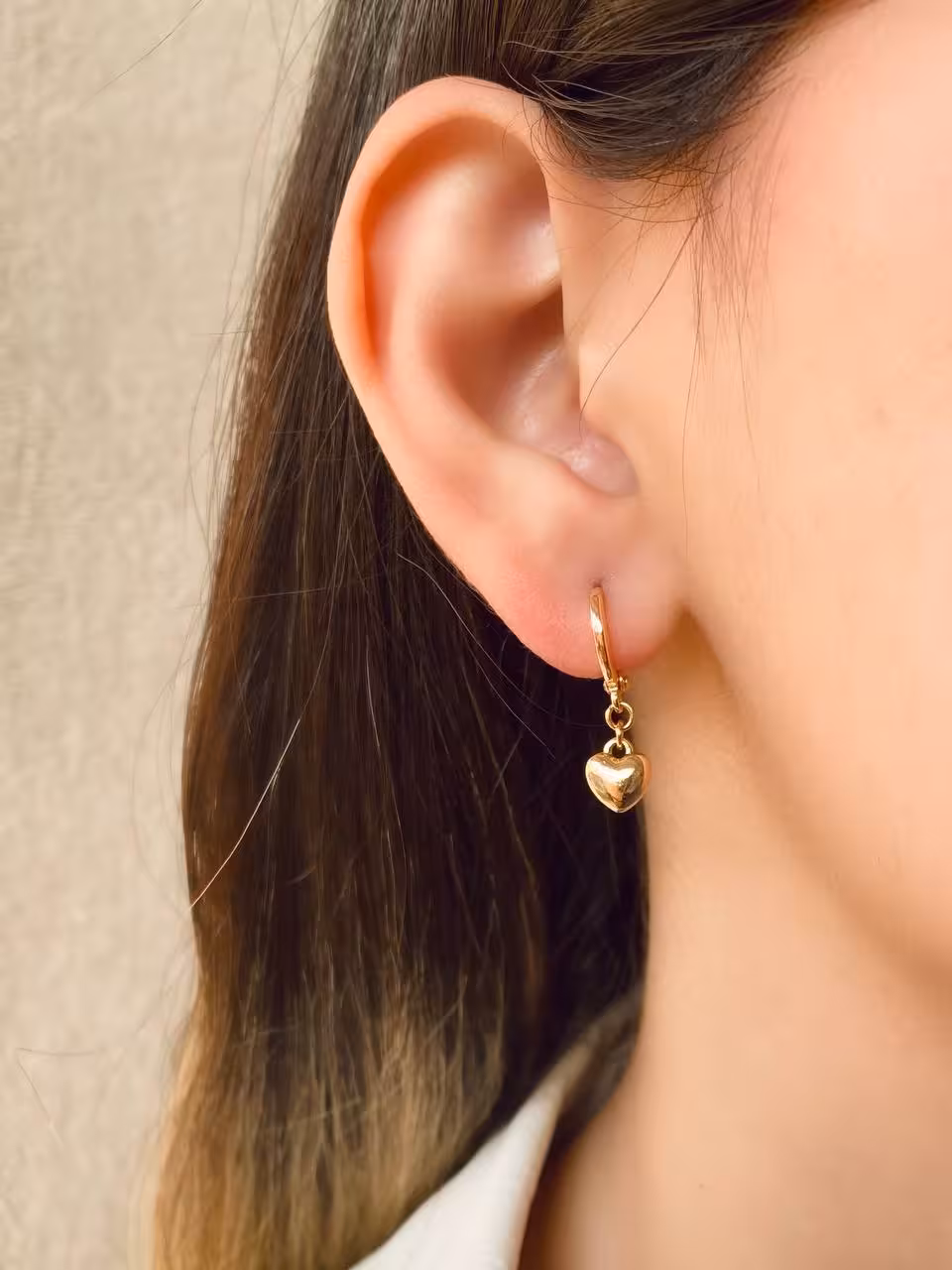 گوشواره حلقه ای، با آویز قلب، برند ژوپینگ کد 02