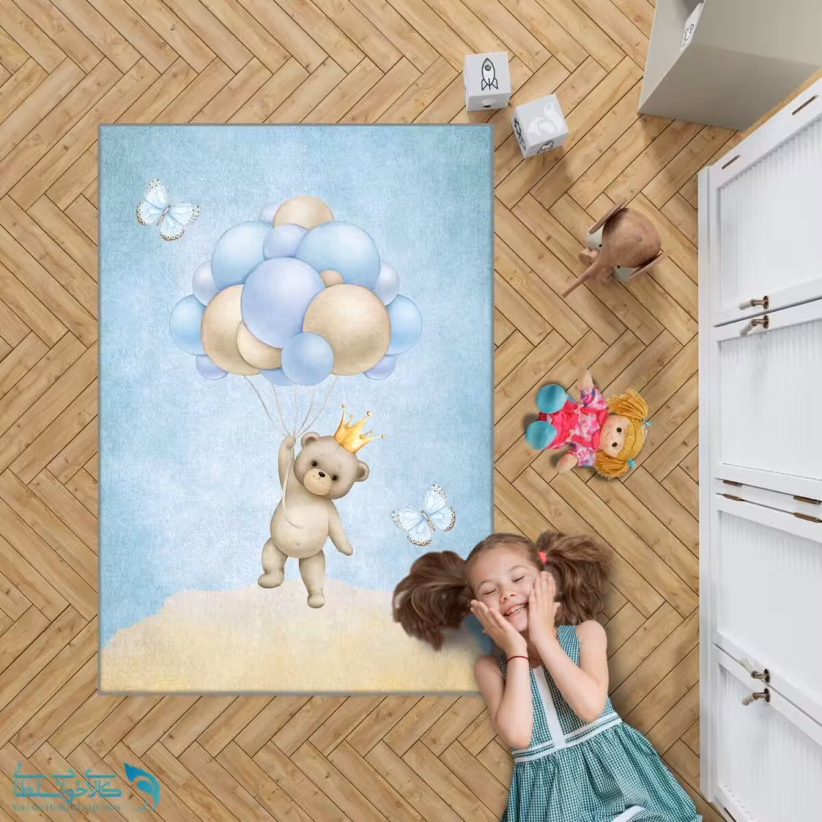 فرشینه اتاق کودک طرح خرسی کد A4071