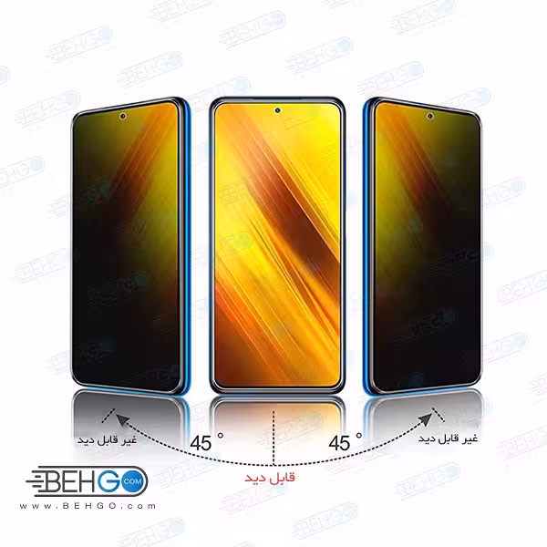 گلس حریم شخصی گوشی شیائومی پوکو X3 GT محافظ صفحه نمایش شیشه ای Xiaomi Redmi Note 9 Pro / Poco X3 Pro / X3 / X3 GT / F3